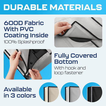 Outdoor TV Cover 50 Inch – Waterproof, Weatherproof TV Enclosures with Smart Shield Screen Protectors, Ideal for Outdoor Use, Moving, and Storage - Gray