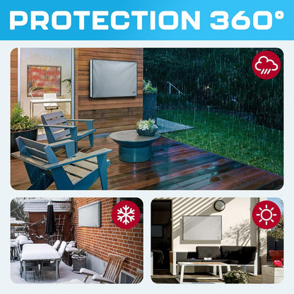 Outdoor TV Cover 50 Inch – Waterproof, Weatherproof TV Enclosures with Smart Shield Screen Protectors, Ideal for Outdoor Use, Moving, and Storage - Gray